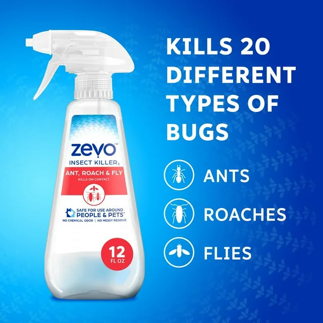 Zevo Multi-Insect Killer - Ant, Roach, Fly Spray 12oz 8 count